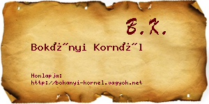 Bokányi Kornél névjegykártya